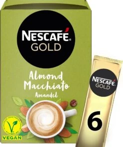 Nescafé Gold Almond Macchiato Oploskoffie - 6 Doosjes à 6 Zakjes -Koffiedranken 1005x1200 1