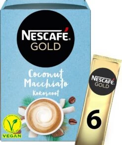 Nescafé Gold Coconut Macchiato Oploskoffie - 6 Doosjes à 6 Zakjes 12 Nescafé Gold Coconut Macchiato Oploskoffie - 6 Doosjes à 6 Zakjes -Koffiedranken 1005x1200