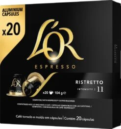 L'OR Espresso Ristretto Koffiecups - Intensiteit 11/12 - 10 X 20 Capsules -Koffiedranken 1128x1200