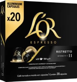 L'OR Espresso Ristretto Koffiecups - Intensiteit 11/12 - 10 X 20 Capsules -Koffiedranken 1129x1200