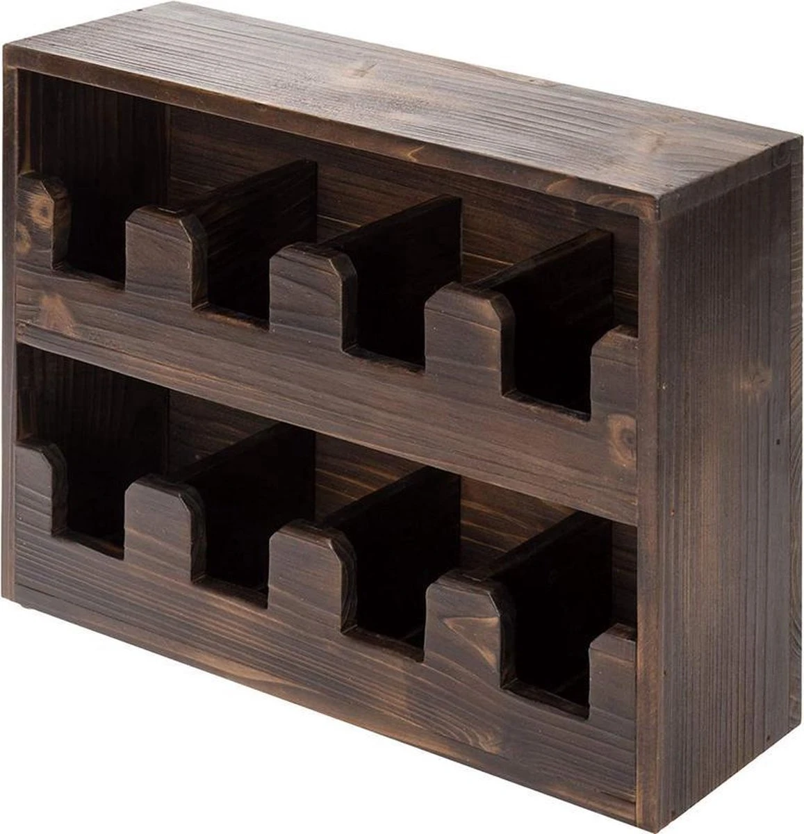 Theedoos - Gebrand Hout - 8 Vaks (~90 Zakjes) - Duurzaam - Compact Design - 32x8x22 Cm - Cadeautip 4 Theedoos - Gebrand Hout - 8 Vaks (~90 Zakjes) - Duurzaam - Compact Design - 32x8x22 Cm - Cadeautip - Afbeelding 2