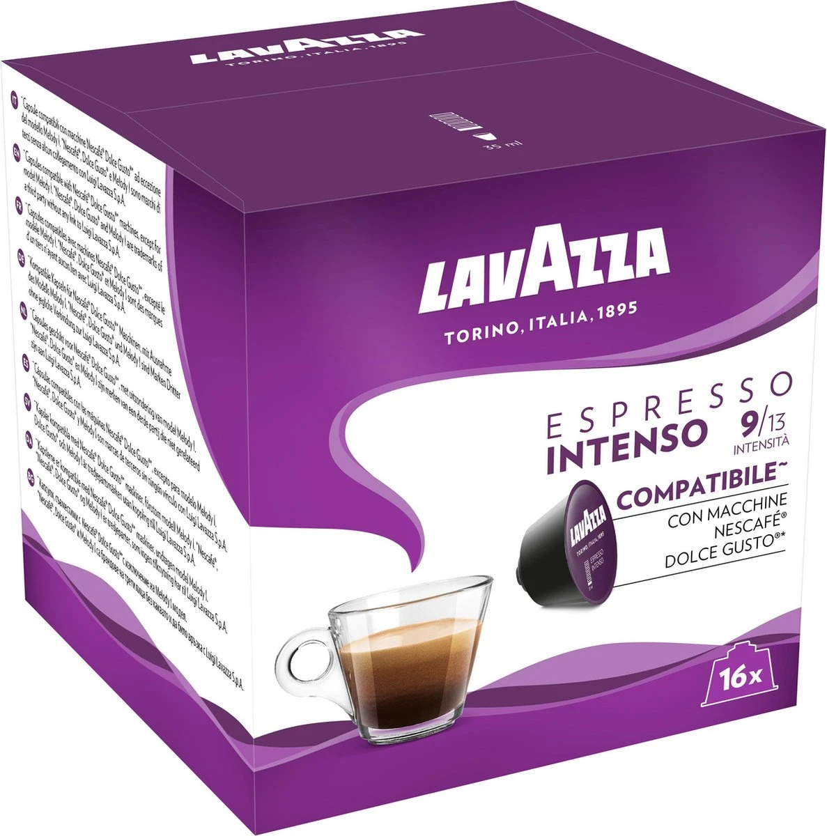 Lavazza Espresso Intenso Capsules - Geschikt Voor Dolce Gusto Apparaat - 6 X 16 Stuks 6 Lavazza Espresso Intenso Capsules - Geschikt Voor Dolce Gusto Apparaat - 6 X 16 Stuks - Afbeelding 4