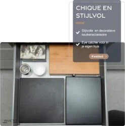 Invicto Products Theedoos 6 Vaks - Ruimte Voor 120 Theezakjes - Bamboe - Anti Slip En Anti Kras - Zwart -Koffiedranken 1197x1200 9