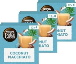 Nieuwe uitgaven 7 Nescafé Dolce Gusto Coconut Macchiato Capsules - Vegan Koffie - 36 Koffiecups