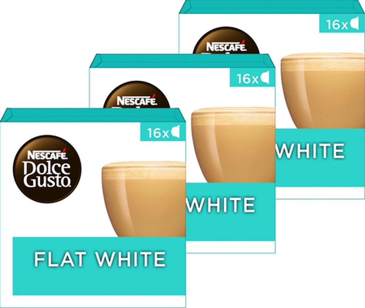 Nescafé Dolce Gusto Flat White Capsules - 48 Koffiecups 3 Nescafé Dolce Gusto Flat White Capsules - 48 Koffiecups