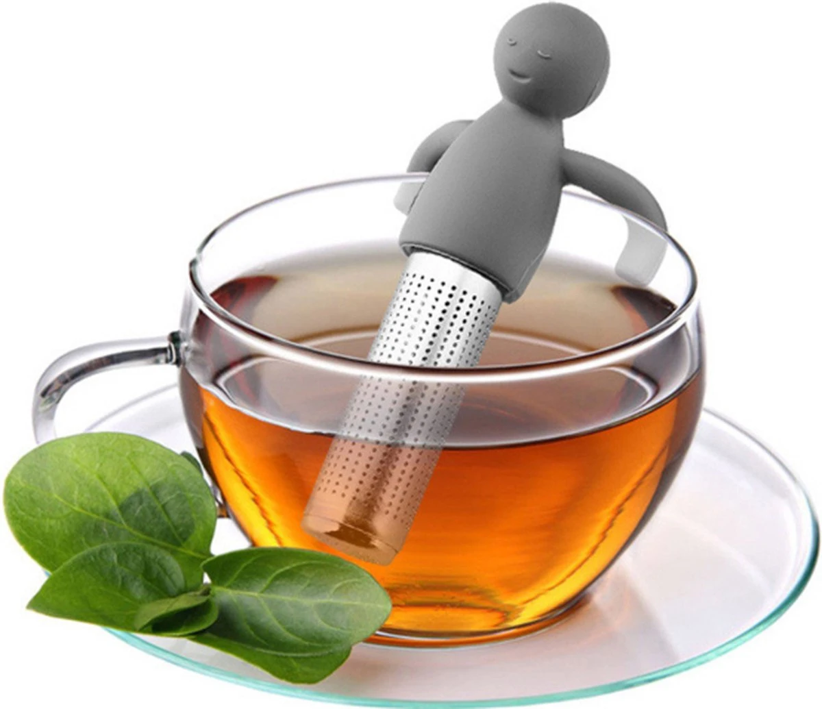 Theemannetjes - Theefilter Voor Losse Thee - Thee Infuser - Thee Zeef - Siliconen - Vaatwasserbestendig - Grijs - 2stuks 3 Theemannetjes - Theefilter Voor Losse Thee - Thee Infuser - Thee Zeef - Siliconen - Vaatwasserbestendig - Grijs - 2stuks