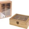 Merkloos Bamboe Theedoos - Opbergdoos - Theekist 6 Vakjes