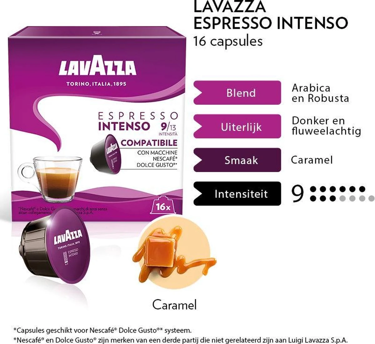 Lavazza Espresso Intenso Capsules - Geschikt Voor Dolce Gusto Apparaat - 6 X 16 Stuks 4 Lavazza Espresso Intenso Capsules - Geschikt Voor Dolce Gusto Apparaat - 6 X 16 Stuks - Afbeelding 2