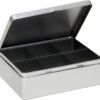 Merkloos Zilveren 6-vaks Theedoos/theekist 20 Cm - Keuken Accessoires - Theezakjes Houder Bewaarblik 2 Merkloos Zilveren 6-vaks Theedoos/theekist 20 Cm - Keuken Accessoires - Theezakjes Houder Bewaarblik -Koffiedranken 1200x1136 6
