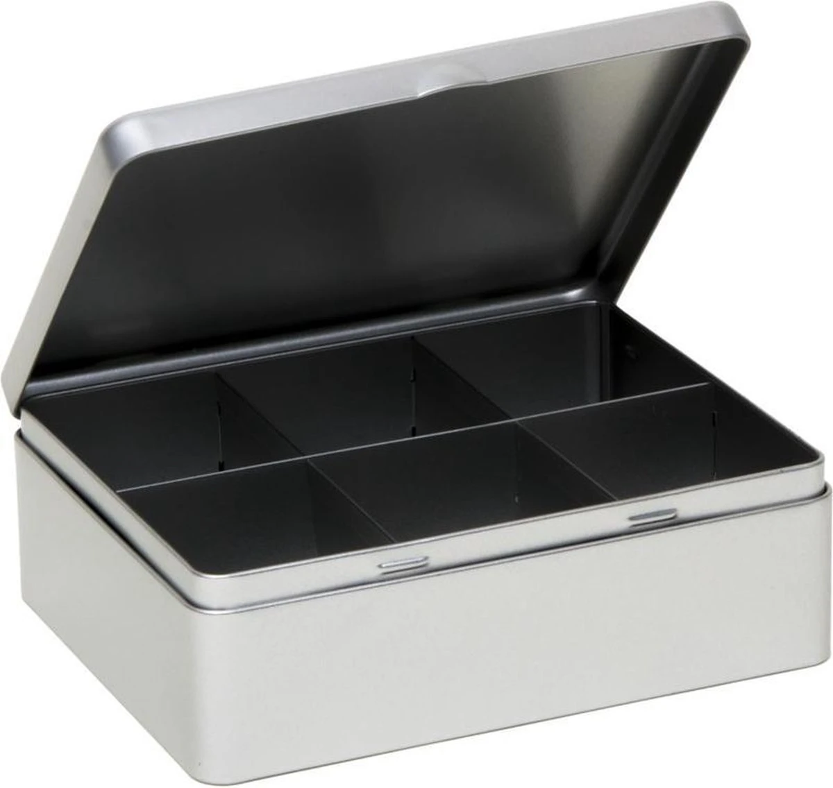 Merkloos Zilveren 6-vaks Theedoos/theekist 20 Cm - Keuken Accessoires - Theezakjes Houder Bewaarblik 2 Merkloos Zilveren 6-vaks Theedoos/theekist 20 Cm - Keuken Accessoires - Theezakjes Houder Bewaarblik