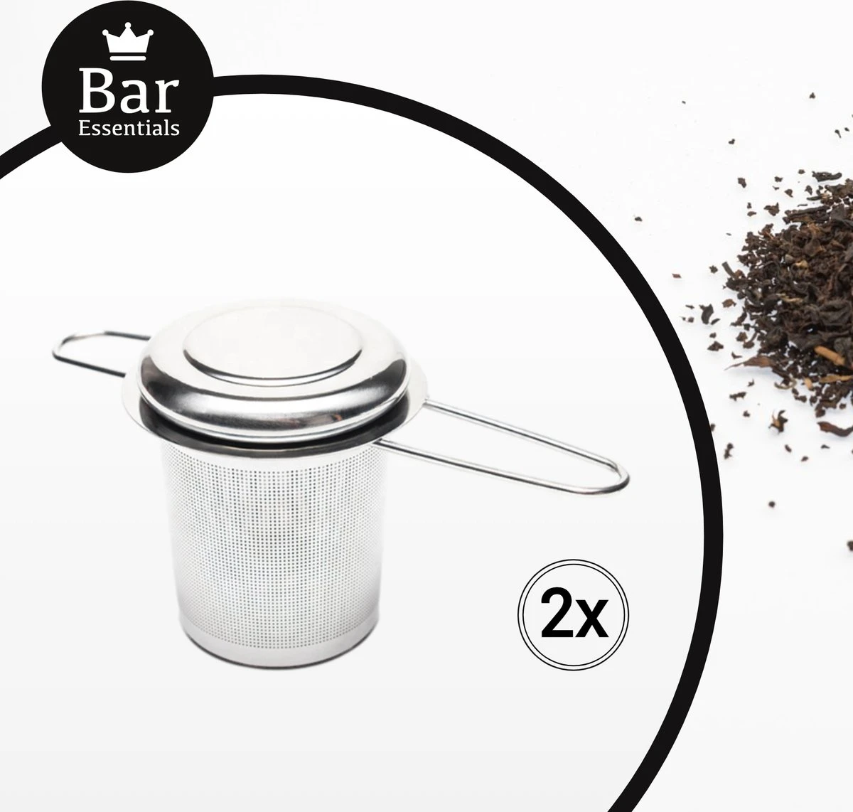 Bar Essentials® Theezeef Met Inklapbare Handgreepjes én Lekplaatje (set Van 2) - Fijnmazig Theefilter Voor Losse Thee - Theezeefjes Voor Losse Thee RVS - Theefilter Voor Losse Thee - Theezeef - Theefilter RVS 3 Bar Essentials® Theezeef Met Inklapbare Handgreepjes én Lekplaatje (set Van 2) - Fijnmazig Theefilter Voor Losse Thee - Theezeefjes Voor Losse Thee RVS - Theefilter Voor Losse Thee - Theezeef - Theefilter RVS