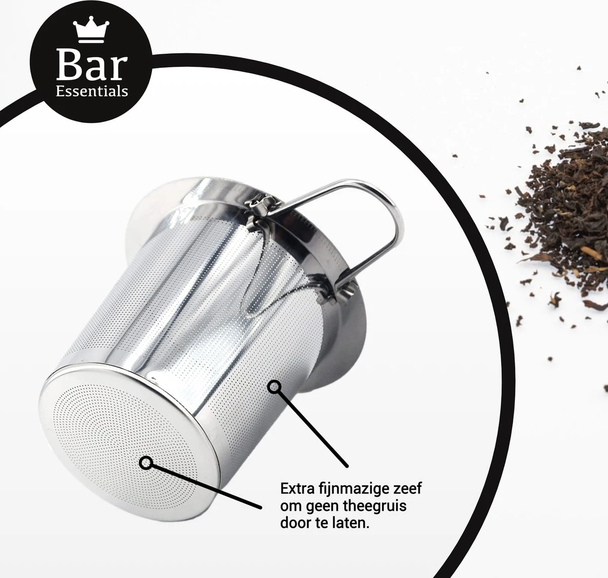Bar Essentials® Theezeef Met Inklapbare Handgreepjes én Lekplaatje (set Van 2) - Fijnmazig Theefilter Voor Losse Thee - Theezeefjes Voor Losse Thee RVS - Theefilter Voor Losse Thee - Theezeef - Theefilter RVS 4 Bar Essentials® Theezeef Met Inklapbare Handgreepjes én Lekplaatje (set Van 2) - Fijnmazig Theefilter Voor Losse Thee - Theezeefjes Voor Losse Thee RVS - Theefilter Voor Losse Thee - Theezeef - Theefilter RVS - Afbeelding 2