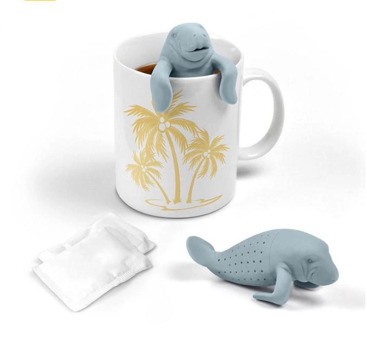 Theezeefje In De Vorm Van Een Zeekoe/lamantijn - Tea Infuser 'Manatea' - Siliconen Thee-ei 'walrus' 4 Theezeefje In De Vorm Van Een Zeekoe/lamantijn - Tea Infuser 'Manatea' - Siliconen Thee-ei 'walrus' - Afbeelding 2
