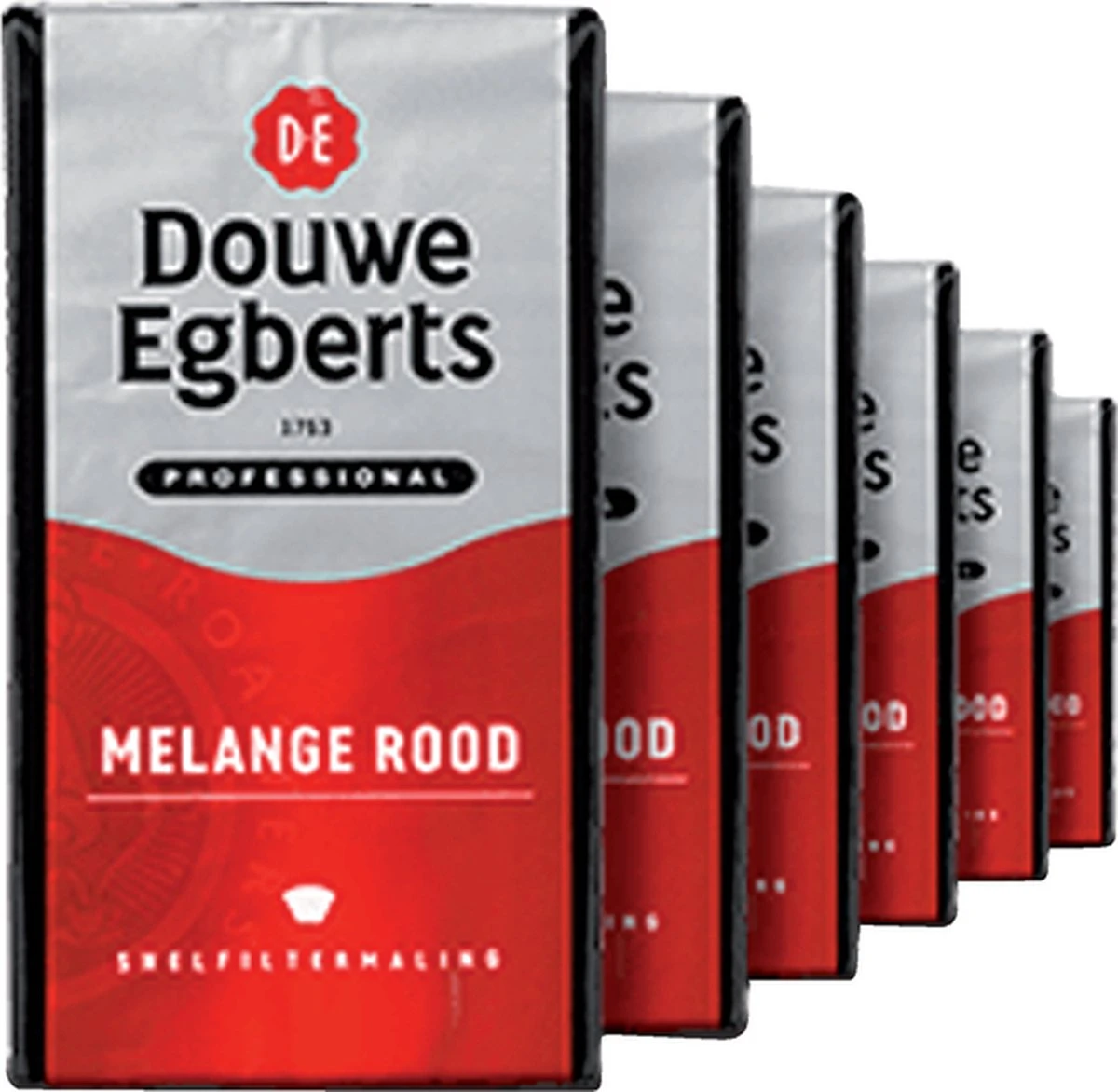 Koffie Douwe Egberts Snelfiltermaling Melange Rood 500gr - 6 Stuks 3 Koffie Douwe Egberts Snelfiltermaling Melange Rood 500gr - 6 Stuks