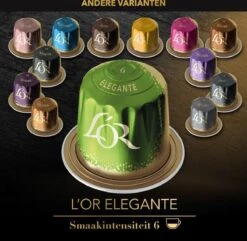 L'OR Lungo Elegante Koffiecups - Intensiteit 6/12 - 10 X 10 Capsules 22 L'OR Lungo Elegante Koffiecups - Intensiteit 6/12 - 10 X 10 Capsules -Koffiedranken 1200x1173