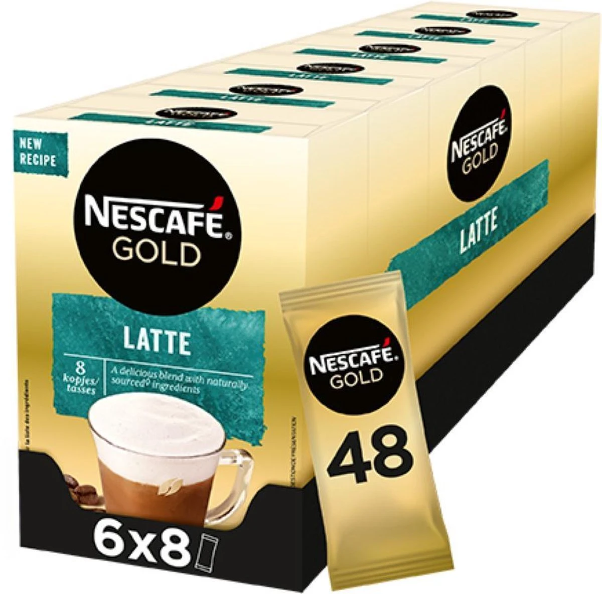 Nescafé Gold Latte Macchiato Oploskoffie - 6 Doosjes à 8 Zakjes 3 Nescafé Gold Latte Macchiato Oploskoffie - 6 Doosjes à 8 Zakjes