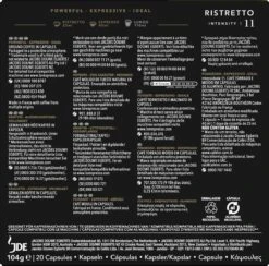 L'OR Espresso Ristretto Koffiecups - Intensiteit 11/12 - 10 X 20 Capsules -Koffiedranken 1200x1186 1