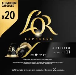 L'OR Espresso Ristretto Koffiecups - Intensiteit 11/12 - 10 X 20 Capsules -Koffiedranken 1200x1187