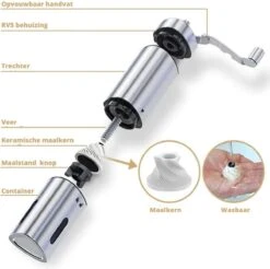 Comes In Handy - Koffiemolen Handmatig - Keramische Kern - Roestvrijstaal - Instelbare Maalgraad 17 Comes In Handy - Koffiemolen Handmatig - Keramische Kern - Roestvrijstaal - Instelbare Maalgraad -Koffiedranken 1200x1193