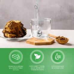 Theezeef Met Handvat Inclusief Lekplaatje - Set Van 3 Stuks - Thee Ei Voor Losse Thee - Theefilter Voor Losse Thee - Thee Infuser -Koffiedranken 1200x1200 340