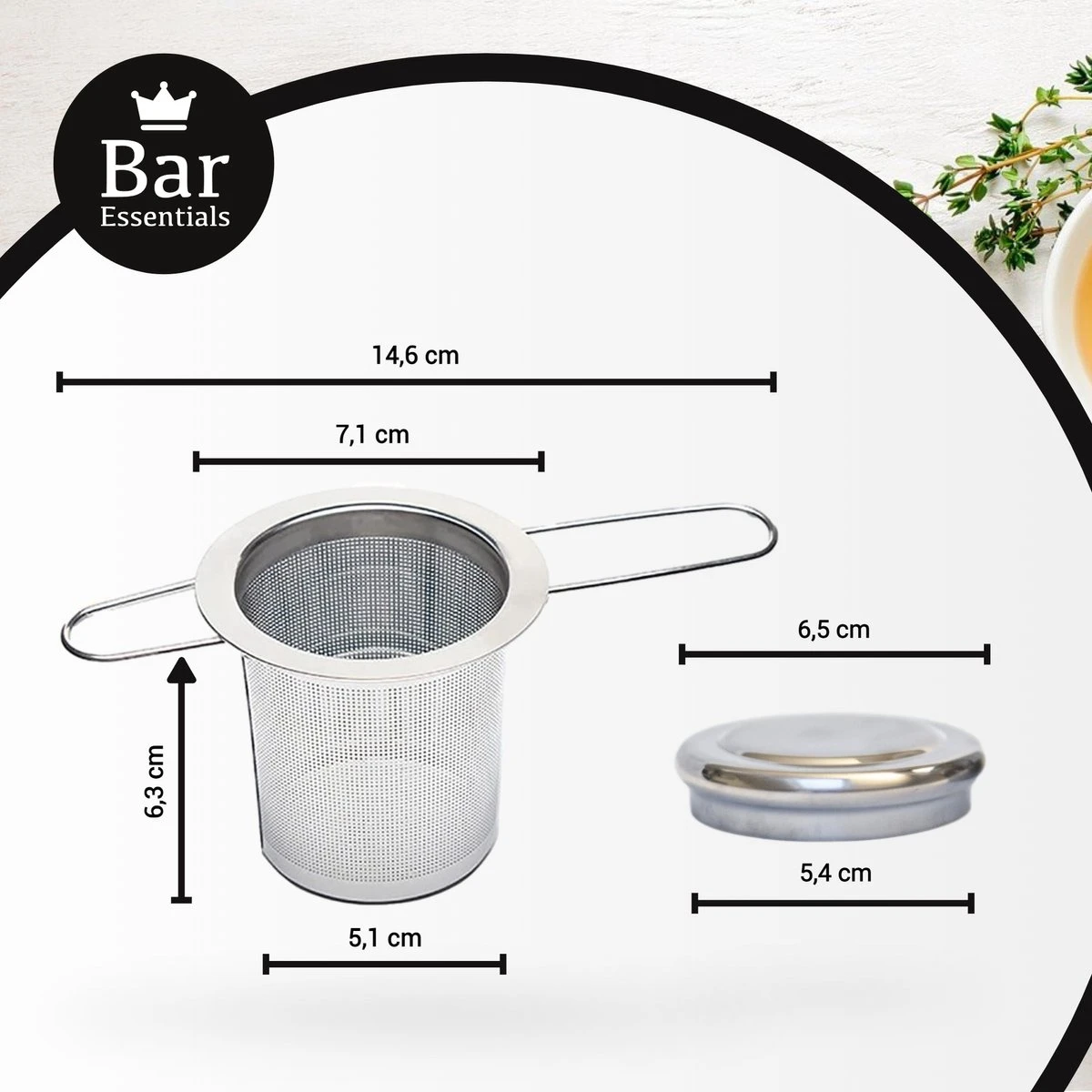 Bar Essentials® Theezeef Met Inklapbare Handgreepjes én Lekplaatje (set Van 2) - Fijnmazig Theefilter Voor Losse Thee - Theezeefjes Voor Losse Thee RVS - Theefilter Voor Losse Thee - Theezeef - Theefilter RVS 6 Bar Essentials® Theezeef Met Inklapbare Handgreepjes én Lekplaatje (set Van 2) - Fijnmazig Theefilter Voor Losse Thee - Theezeefjes Voor Losse Thee RVS - Theefilter Voor Losse Thee - Theezeef - Theefilter RVS - Afbeelding 4