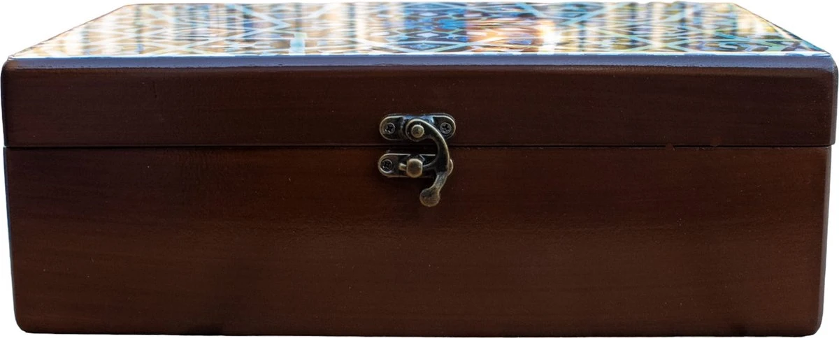 Perzische Theedoos Dahlia 20x30cm- Perzisch Patroon - Houtwerk - Persis Treasures 7 Perzische Theedoos Dahlia 20x30cm- Perzisch Patroon - Houtwerk - Persis Treasures - Afbeelding 5