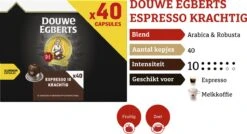 Douwe Egberts Espresso Krachtig (10) - 5 X 40 Koffiecups -Koffiedranken 1200x653