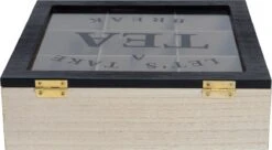 Merkloos Theekist - Bruin - Hout 9-Vaks - Glazen Deksel - Theedoos - Tea Break -Koffiedranken 1200x660