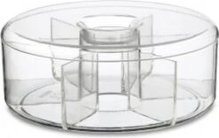 Mepal - Theedoos Rond - Transparant - 6 Vakken - Opbergdoos - Theekist -Koffiedranken 1200x759