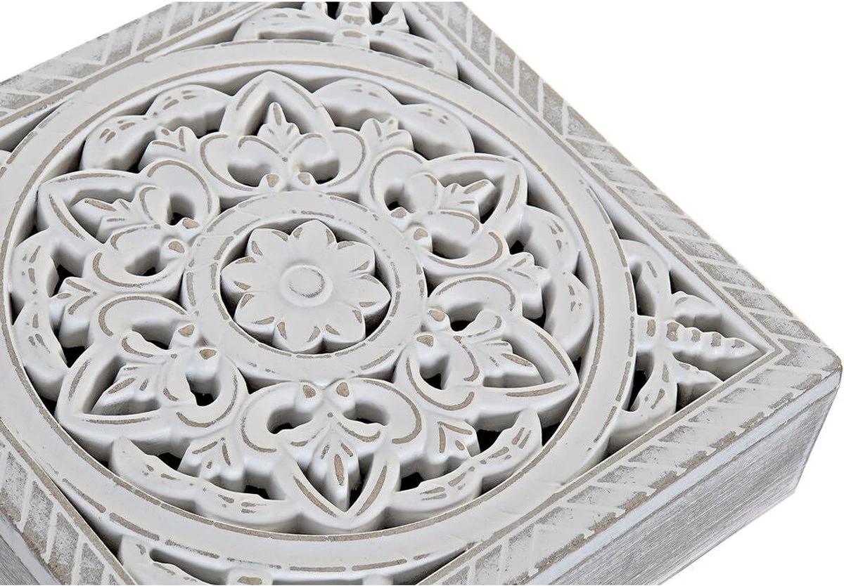 MDF Houten Theedoos/theekist Mandala Wit 9 Vakken 23 X 23 X 7 Cm - Theezakjes Bewaardozen 6 MDF Houten Theedoos/theekist Mandala Wit 9 Vakken 23 X 23 X 7 Cm - Theezakjes Bewaardozen - Afbeelding 4