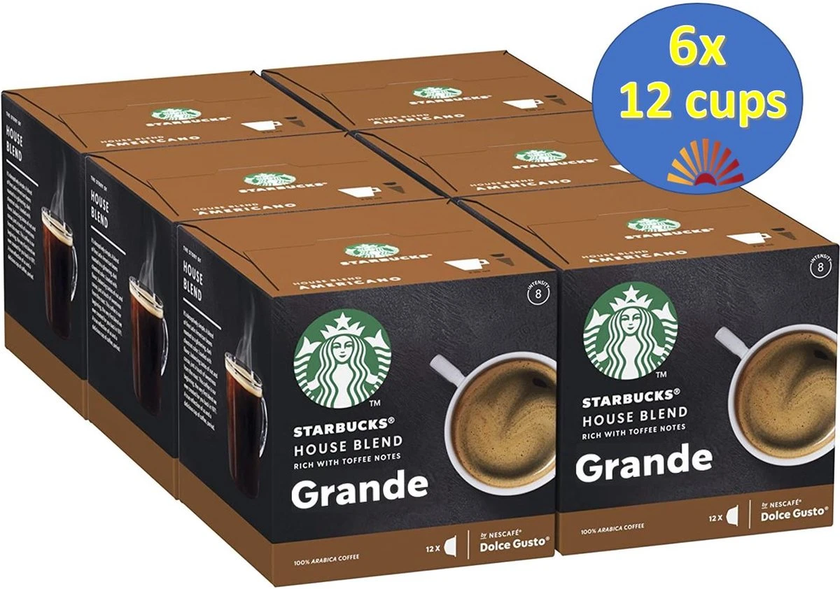 Starbucks By Dolce Gusto House Blend Medium Roast Capsules - 6x12 Cups = 72koffiecups 3 Starbucks By Dolce Gusto House Blend Medium Roast Capsules - 6x12 Cups = 72koffiecups