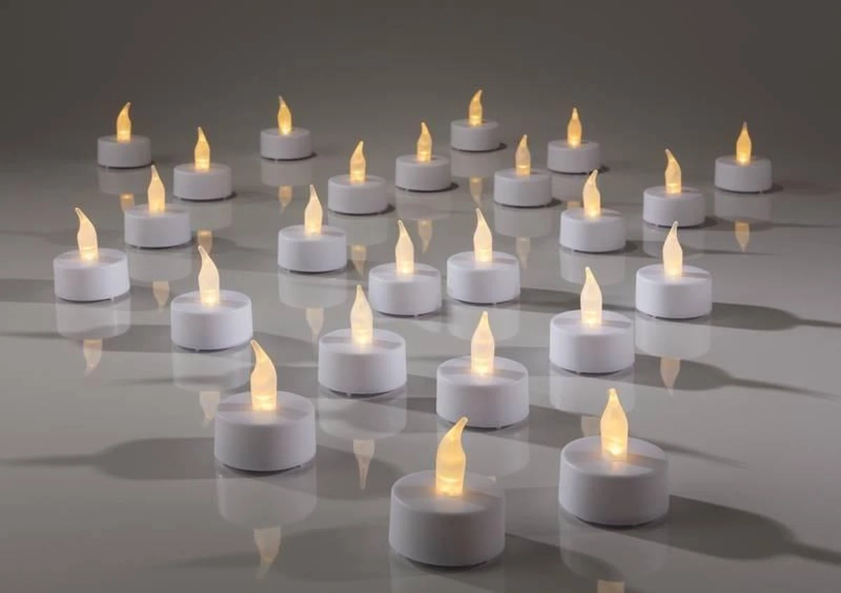 Merkloos Set Theelichtjes LED - Box Met 72 Stuks - INCLUSIEF Batterijen 5 Merkloos Set Theelichtjes LED - Box Met 72 Stuks - INCLUSIEF Batterijen - Afbeelding 3
