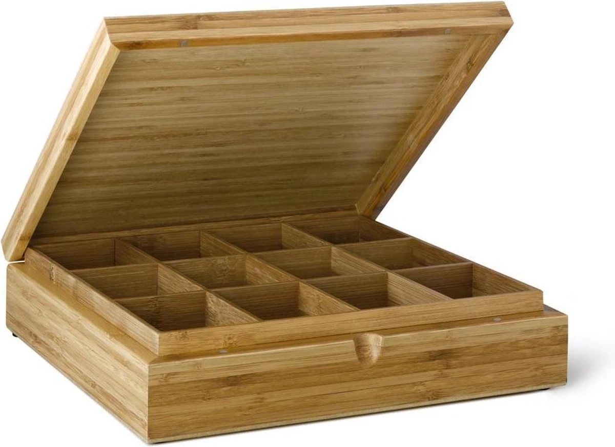 Bredemeijer - Theedoos 12-vaks Gesloten Bamboe Naturel 3 Bredemeijer - Theedoos 12-vaks Gesloten Bamboe Naturel