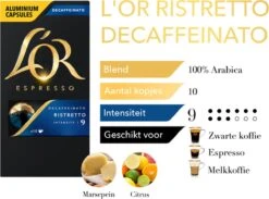 L'OR Espresso Ristretto Decaffeinato - Intensiteit 9/12 - 10 X 10 Capsules 18 L'OR Espresso Ristretto Decaffeinato - Intensiteit 9/12 - 10 X 10 Capsules -Koffiedranken 1200x889 3
