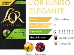 L'OR Lungo Elegante Koffiecups - Intensiteit 6/12 - 10 X 10 Capsules 18 L'OR Lungo Elegante Koffiecups - Intensiteit 6/12 - 10 X 10 Capsules -Koffiedranken 1200x893