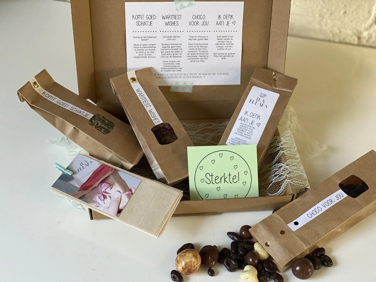 TeaFreaks - Thee - Beterschap - Sterkte - Losse Thee En Chocolade - Cadeau In De Brievenbus 4 TeaFreaks - Thee - Beterschap - Sterkte - Losse Thee En Chocolade - Cadeau In De Brievenbus - Afbeelding 2