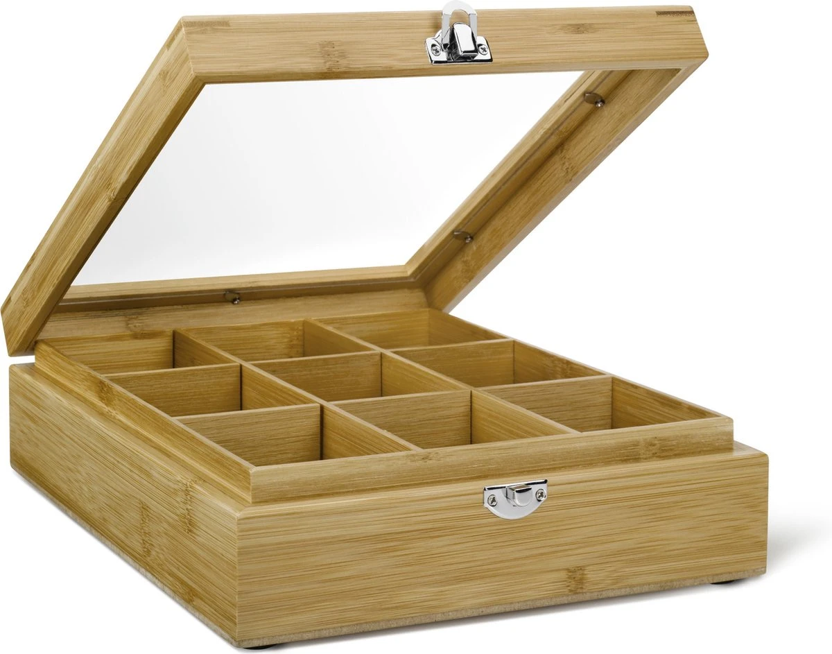 Bredemeijer - Theedoos 9-vaks Venster Bamboe Natural 3 Bredemeijer - Theedoos 9-vaks Venster Bamboe Natural