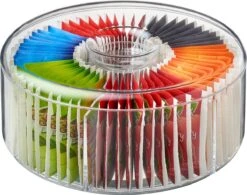 Mepal - Theedoos Rond - Transparant - 6 Vakken - Opbergdoos - Theekist -Koffiedranken 1200x948