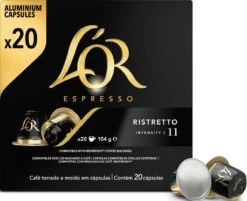 L'OR Espresso Ristretto Koffiecups - Intensiteit 11/12 - 10 X 20 Capsules -Koffiedranken 1200x975