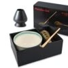 Merkloos Matcha Thee Set Inclusief Handgemaakte Matcha Kom, Bamboe Matcha Klopper, Chasen Houder Zwart En Bamboe Maatschep - Complete Matcha Set -Koffiedranken 1200x993