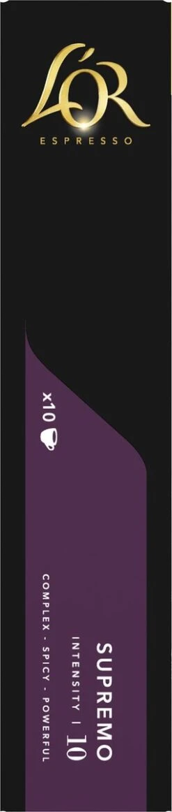 L'OR Espresso Supremo Koffiecups - Intensiteit 10/12 - 10 X 10 Capsules -Koffiedranken 255x1200 7