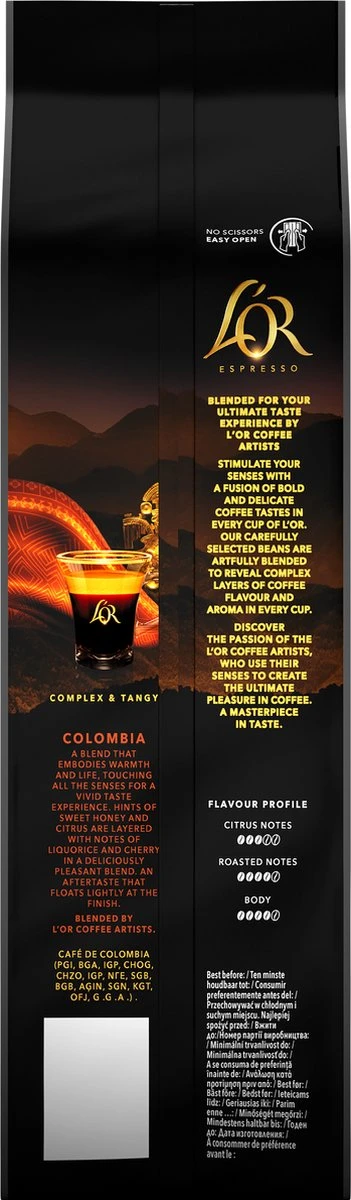 L'OR Espresso Origins Colombia Koffiebonen (8) - 4 X 500 Gram 4 L'OR Espresso Origins Colombia Koffiebonen (8) - 4 X 500 Gram - Afbeelding 2