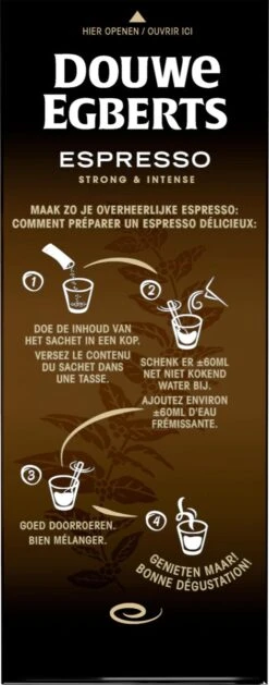Douwe Egberts Espresso Sticks Oploskoffie - 6 X 25 Zakjes -Koffiedranken 471x1200