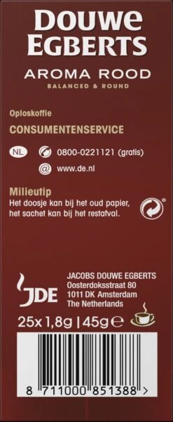 Douwe Egberts Aroma Rood Sticks Oploskoffie - 6 X 25 Zakjes 13 Douwe Egberts Aroma Rood Sticks Oploskoffie - 6 X 25 Zakjes -Koffiedranken 492x1200