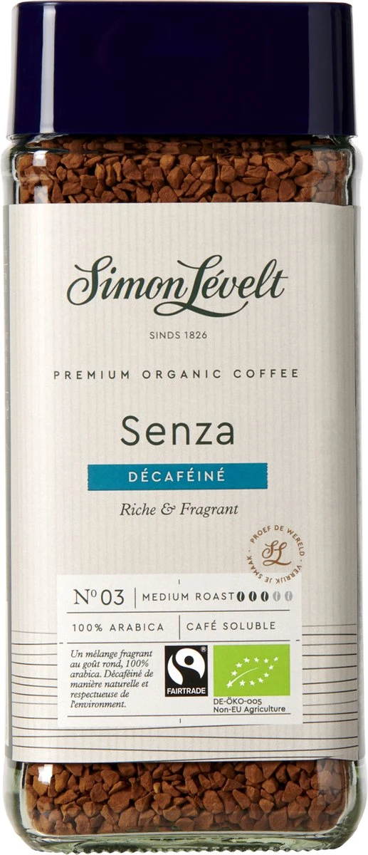 Simon Lévelt | Cafeïnevrije Oploskoffie Premium Organic Coffee - 100g 3 Simon Lévelt | Cafeïnevrije Oploskoffie Premium Organic Coffee - 100g