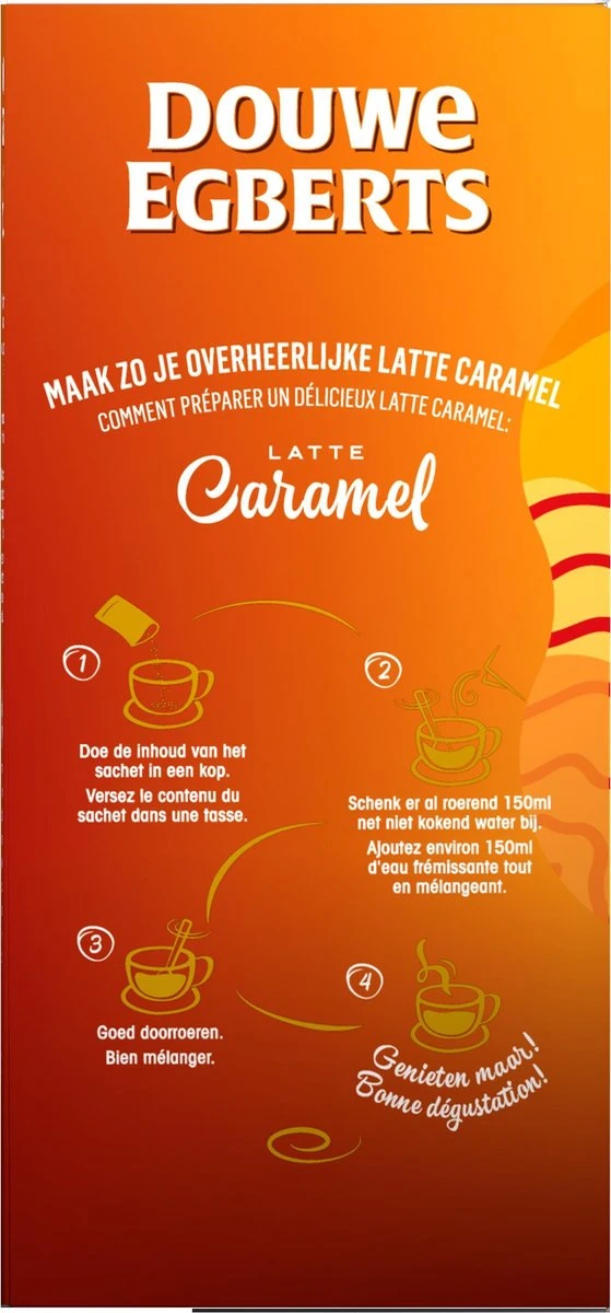 Douwe Egberts Verwenkoffie Latte Caramel Oploskoffie - 5 X 8 Zakjes 7 Douwe Egberts Verwenkoffie Latte Caramel Oploskoffie - 5 X 8 Zakjes - Afbeelding 5
