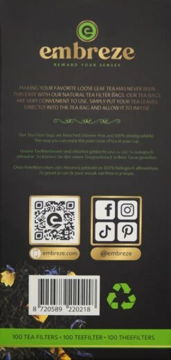 Embreze Theefilter Voor Losse Thee | 100% Chloorvrij | 100 Theefilters -Koffiedranken 569x1200 1