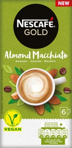 Nescafé Gold Almond Macchiato Oploskoffie - 6 Doosjes à 6 Zakjes -Koffiedranken 583x1200 2