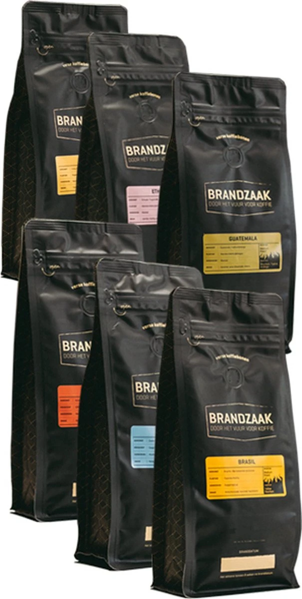 Brandzaak Verse Koffiebonen Proefpakket 6 X 250 Gram 3 Brandzaak Verse Koffiebonen Proefpakket 6 X 250 Gram