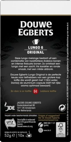 Douwe Egberts Lungo Original Koffiecups - Intensiteit 6/12 - 10 X 10 Capsules 13 Douwe Egberts Lungo Original Koffiecups - Intensiteit 6/12 - 10 X 10 Capsules -Koffiedranken 607x1200 7